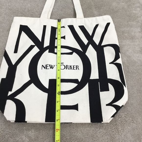 THE NEW YORKER Magazine Bag Classic Cotton Canvas Tote Handle Shoulder Natural - Picture 4 of 5